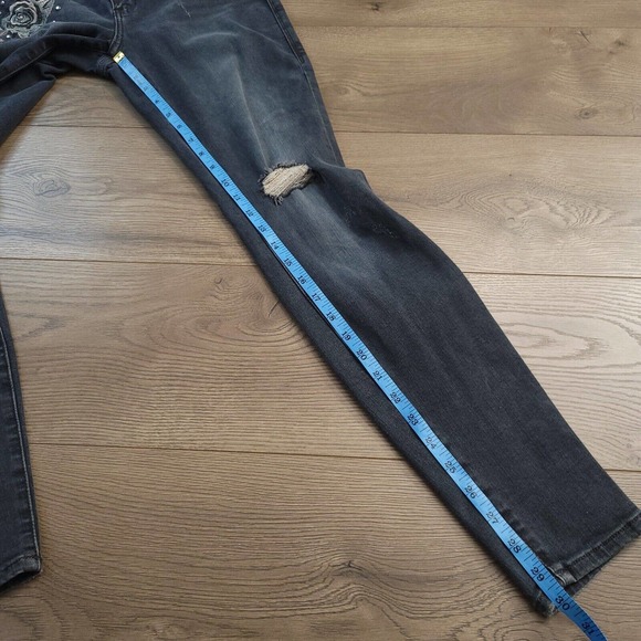 Rock & Republic Jeans Womens 6 Blue Kashmiere Distressed Low Rise Stretch Denim - Picture 8 of 10